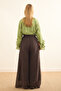 Elastic Waist Wide Leg Trousers Brown - 5