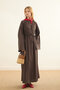 Drawstring Linen Dress Brown - 6