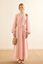 Yakadan Pleated Muslin Dress Powder - 8