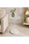 Clear Glass +White Marble Side Table 35X35 cm - 2