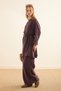 Tie-Up Bat Sleeve Trousers Set Plum