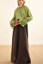 Elastic Waist Wide Leg Trousers Brown - 4