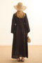 Yakadan Pleated Muslin Dress Brown - 5
