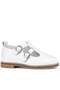Rakerplus 100% Leather White Buckle Girls' T-Bar Ballerina Shoes