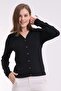 Women's Striped V-Neck Black Long Sleeve Stylish Blouse