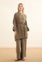 Tie-Up Bat Sleeve Trousers Set Khaki - 6
