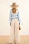 Elastic Waist Wide Leg Trousers Stone - 6