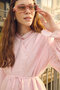 Asymmetrical Double-Breasted Tencel Shirt Dusty Pink - 5