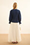 Beli Gathered Muslin Blouse Navy Blue - 4
