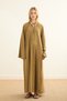 Drawstring Linen Dress Khaki - 5