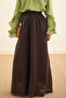 Elastic Waist Wide Leg Trousers Brown - 2