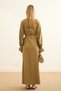 Drawstring Linen Dress Khaki - 6
