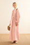 Yakadan Pleated Muslin Dress Powder