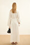 Drawstring Linen Dress White - 5