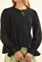 Beli Gathered Muslin Blouse Black - 3