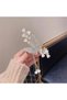 Gold Color Sparkling Zircon Butterfly Figured Metal Hair Clip with Pearls and Flowers - 3