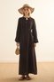 Yakadan Pleated Muslin Dress Brown - 6
