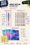 Pink 0.7 Versatil Pen 8 Colors Ballpoint Pen and 4 Pieces 40 Sheets Unlined Notebook Stationery Set - 2