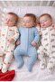 Organic 100% Cotton Printed Plain 3-Piece Baby Romper Set Newborn Set 0-3/3-6 Months Long Sleeve Footed Baby Rompers