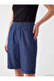 Lcw Grace Blue Women's Jean Shorts with Elastic Waist - 3
