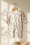 Milk Patterned 100% Cotton, Footless Baby Boy Romper 0-3 Months - 2