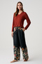 V-Neck Blouse and Trousers Set - 3