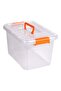 Plastic Storage Box Clear/Orange 20x15x11cm