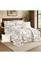 Nefren Premium Quality Velvet Compressed Bedding Set - 6 Pieces Quilted Rose Pattern with Elastic Sheet - 7