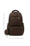 Dp Casual a Quality Brown 6 External Zipper Compartments Water Repellent School Sports Travel Daily Lightweight Fabric Backpack 7-7 - 4