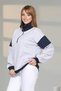 Women's Gray Navy Blue Stand Collar Half Zipper Sports Model Daily Use Sweatshirt - 4