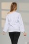 Women's Gray Casual Boat Neck Raglan Sleeve Relaxed Fit Sweatshirt - 7