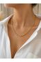 Gold Chain Single Ring Zircon Stone Steel Necklace