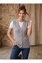 Women's Black V-Neck Hair Knit Detailed Pocketed Buttoned Knitwear Vest, Compatible with Sizes 38-42