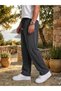 Men's Lightly Textured Linen Blend Pants with Elastic Waist and Pockets, Relaxed Fit - 4