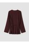 Lcw Everyday Burgundy V-Neck Striped Oversize Women's Cardigan - 6