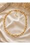 Gold Chain Single Ring Zircon Stone Steel Necklace - 3