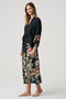 Patterned Robe and Nightgown with Lace Details - 2