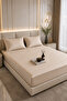 Fitted Sheet Set Cotton - Satin 210 Tc (83 Thread Count) Beige - 3