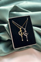 Crescent and Star Figured Dangle Necklace - 4
