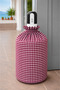 Burgundy Checkered Bottle Cover Double Elastic Dispenser Cover