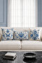 Blue Rose Butterfly 3-Piece Decorative Throw Pillow Cover