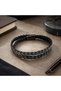 Noxen Double Row Braided Black Leather Men's Bracelet - with Special Gift Box - 2