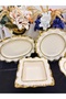 Gold Gilded 5 Piece Porcelain Presentation and Serving Set Aym9921As - 2