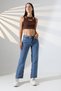 Girl'S/Women's High Waist Cut-Off Leg Comfortable Fit Blue Denim Jeans - 3