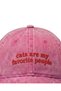 Cats Are My Favorite People Embroidered Cotton Fabric Washable Cap / Cats Are My Favorite People Embroidered Adjustable Style Hat - 3