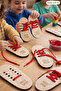 Wooden Shoe Lacing Learning Set - Montessori Nursery Educational Skill Toy with 2 Spare Laces as a Gift, Child Development Set