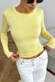 Women's Round Neck Long Sleeve Stretchy Knitted Slim Fit T-Shirt 3-Pack (48031) - 4