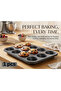 12-Cup Muffin Pan – Non-Stick Carbon Steel Cupcake & Muffin Tray | Rectangular Baking Pan for - 2