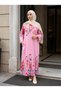 Women's Floral Buttoned Pocketed Hijab Shirt Dress