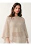 Silver Glitter Summer Women's Asymmetric Transparent Knitwear Cape Shawl Poncho Top Silver Glitter